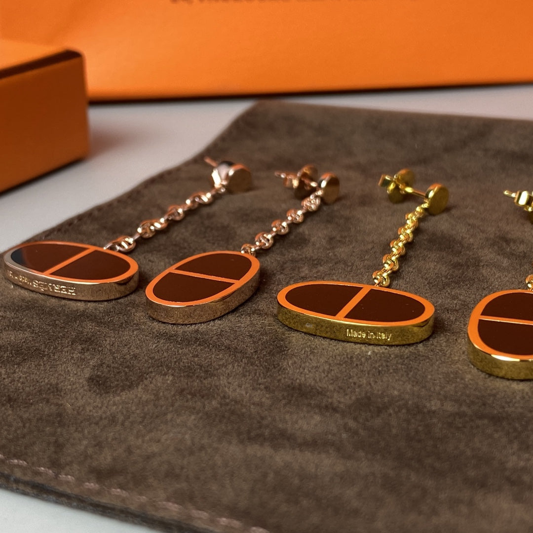 [Kincade Jewelrys]CHAINE VERSO BLACK CERAMIC EARRINGS