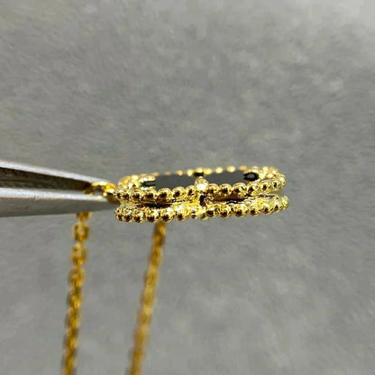 [Kincade Jewelrys]CLOVER 15MM BLACK ONYX SINGLE FLOWER NECKLACE