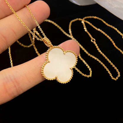[Kincade Jewelrys]CLOVER 25MM MOP LARGE PENDANT NECKLACE