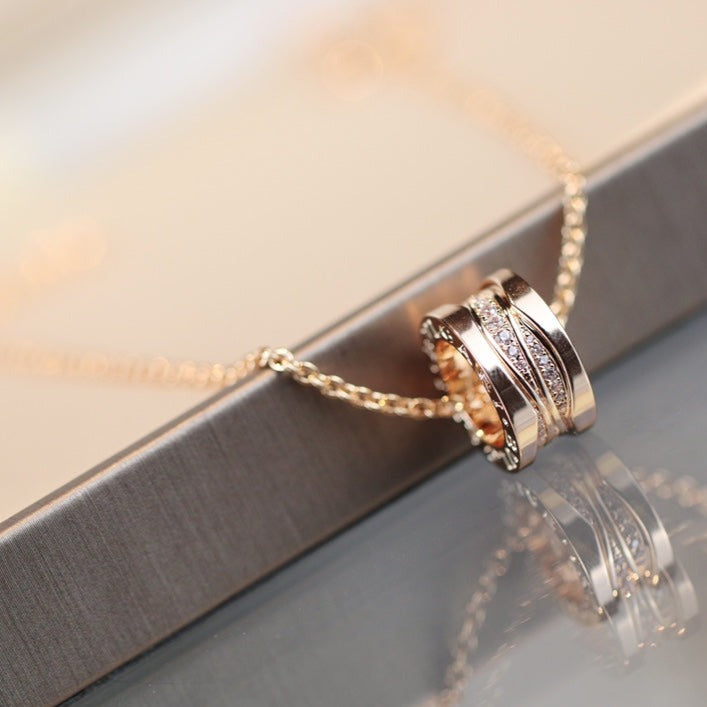 [Kincade Jewelrys]ZERO 1 PINK GOLD DIAMOND NECKLACE