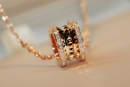 [Kincade Jewelrys]ZERO 1 ROCK PEDANT PINK GOLD NECKLACE