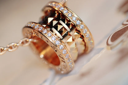 [Kincade Jewelrys]ZERO 1 ROCK PEDANT PINK GOLD NECKLACE