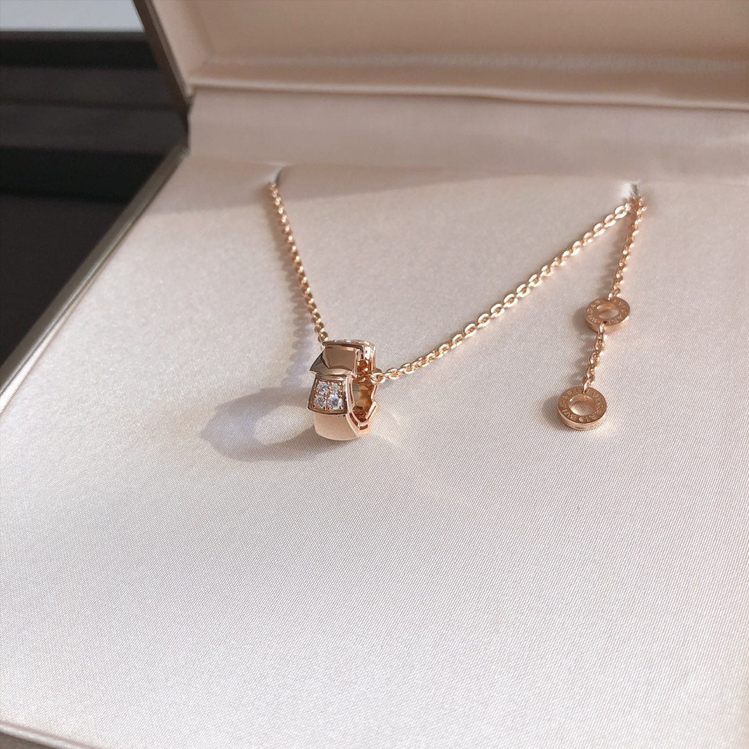 [Kincade Jewelrys]SERPENTI PEDANT DIAMOND PINK GOLD NECKLACE