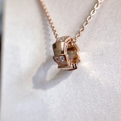 [Kincade Jewelrys]SERPENTI PEDANT DIAMOND PINK GOLD NECKLACE