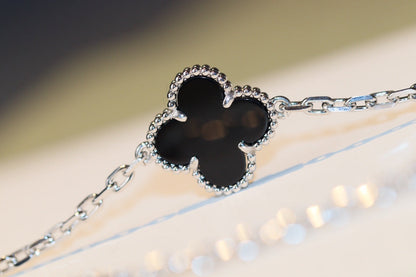 [Kincade Jewelrys]CLOVER 20 MOTIFS ONYX DIAMOND SILVER