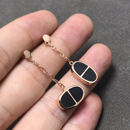 [Kincade Jewelrys]CHAINE VERSO BLACK CERAMIC SILVER EARRINGS