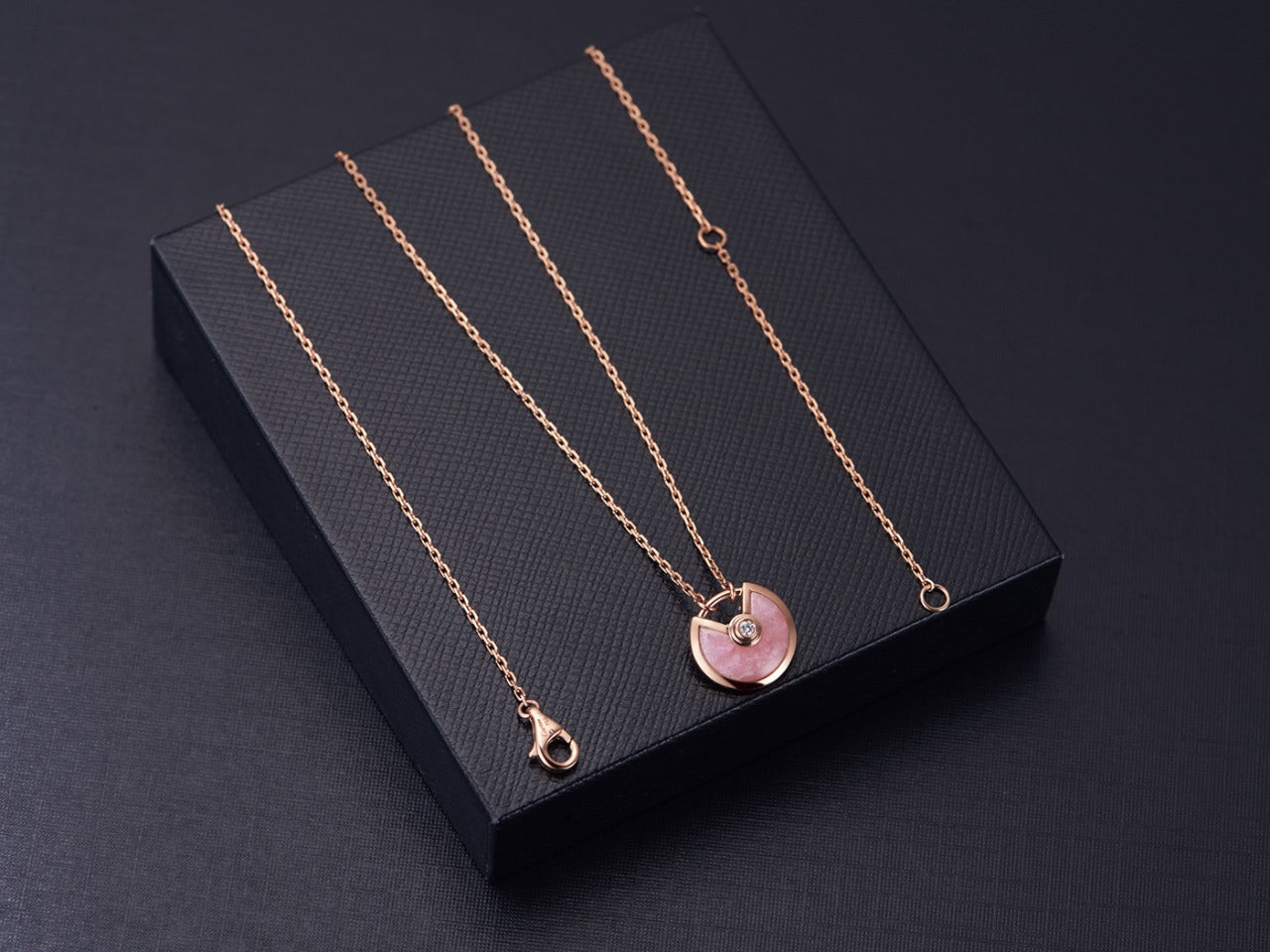 [Kincade Jewelrys]AMULETTE ROSE GOLD PINK MOP NECKLACE