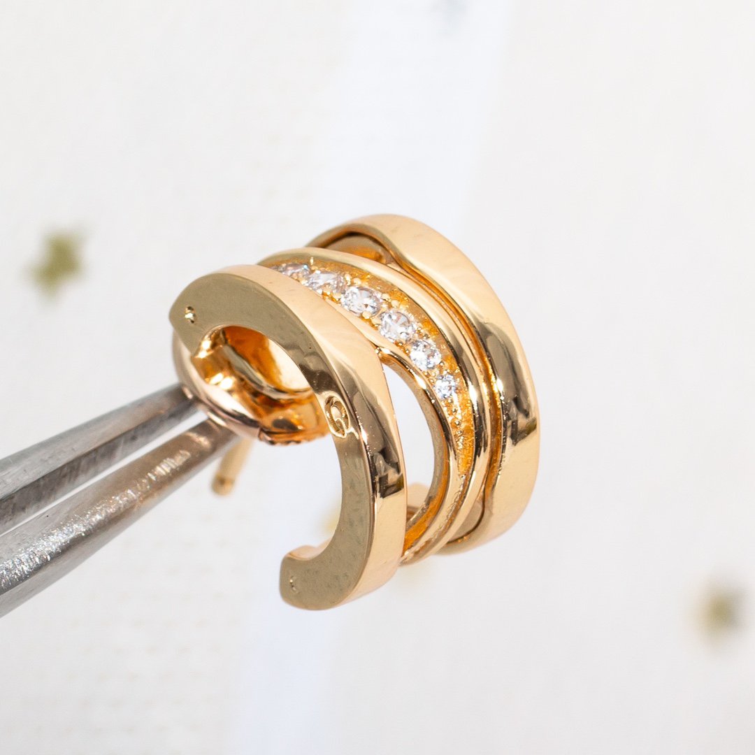 [Kincade Jewelrys]ZERO 1 PINK GOLD DIAMONDS EARRINGS