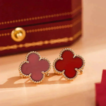 [Kincade Jewelrys]CLOVER MEDIUM 1 MOTIFS CARNELIAN  EARRINGS