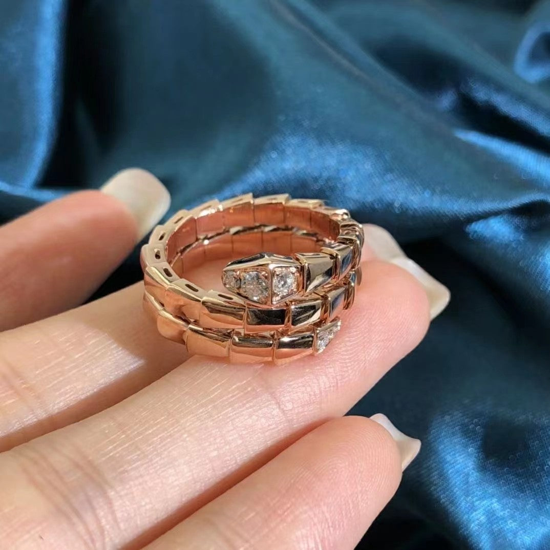 [Kincade Jewelrys]SERPENTS DOUBLE ROW DIAMOND RING