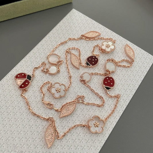 [Kincade Jewelrys]LUCKY SPRING 15 MOTIFS ROSE GOLD NECKLACE
