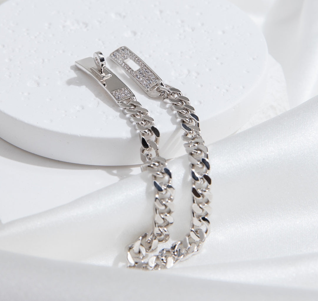 [Kincade Jewelrys]KELLY CHAIN SILVER DIAMOND BRACELET