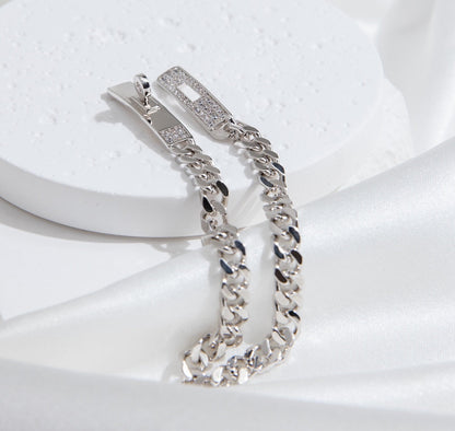 [Kincade Jewelrys]KELLY CHAIN SILVER DIAMOND BRACELET