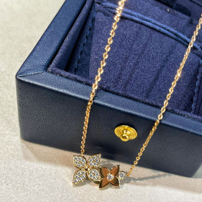 [Kincade Jewelrys]STAR BLOSSOM NECKLACE PINK GOLD DIAMONDS