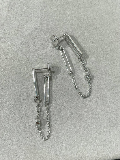 [Kincade Jewelrys]CHAINE CHAOS DIAMOND DROP EARRINGS