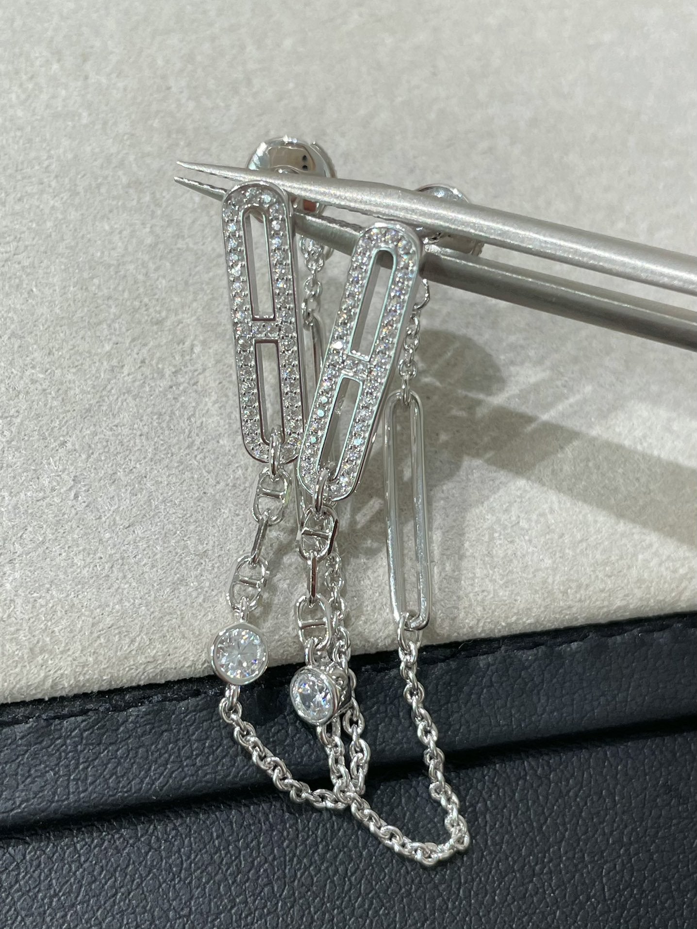 [Kincade Jewelrys]CHAINE CHAOS DIAMOND DROP EARRINGS