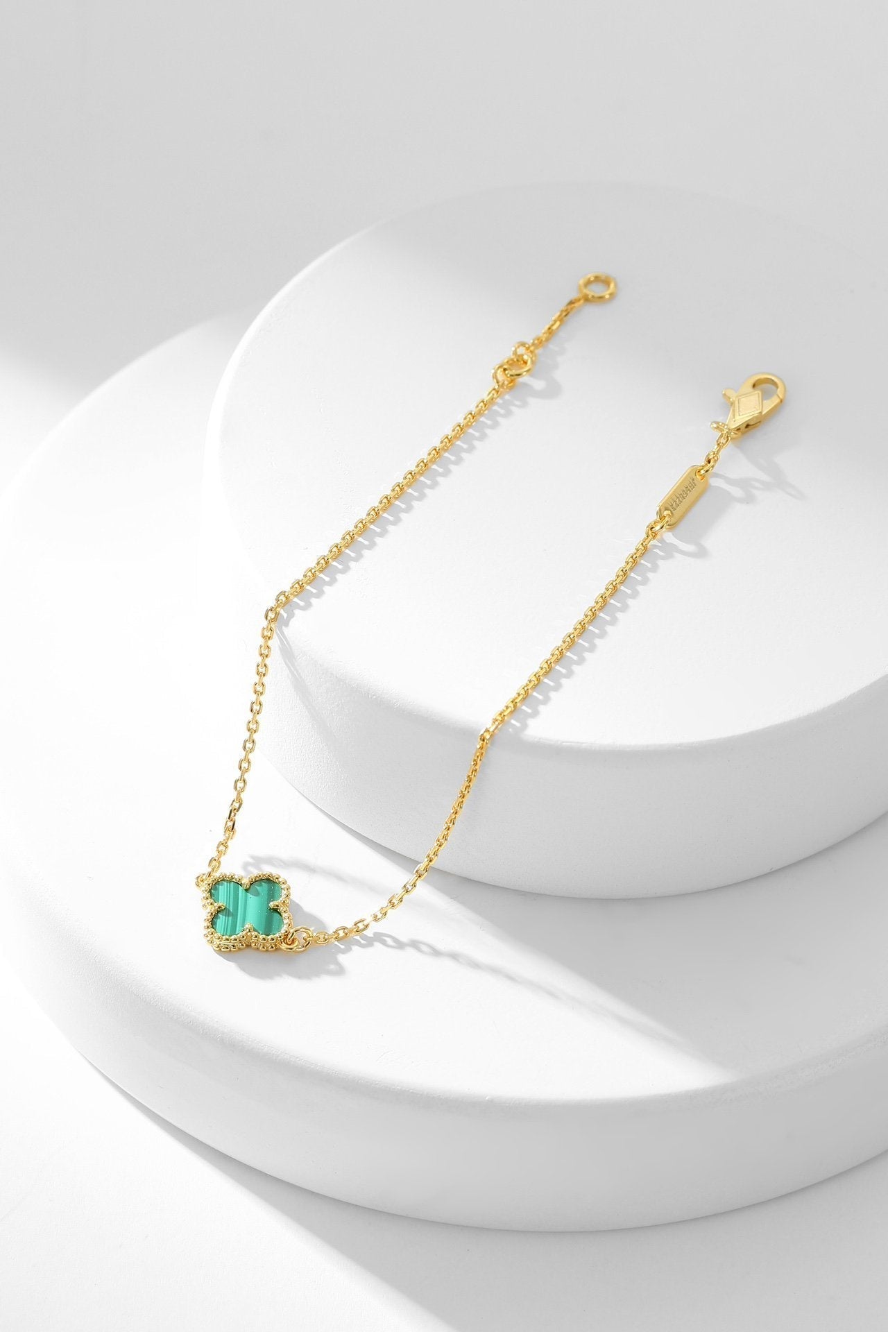 [Kincade Jewelrys]CLOVER BRACELET MALACHITE 1 MOTIF