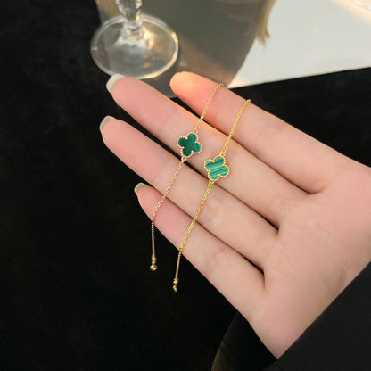 [Kincade Jewelrys]CLOVER BRACELET MALACHITE 1 MOTIF