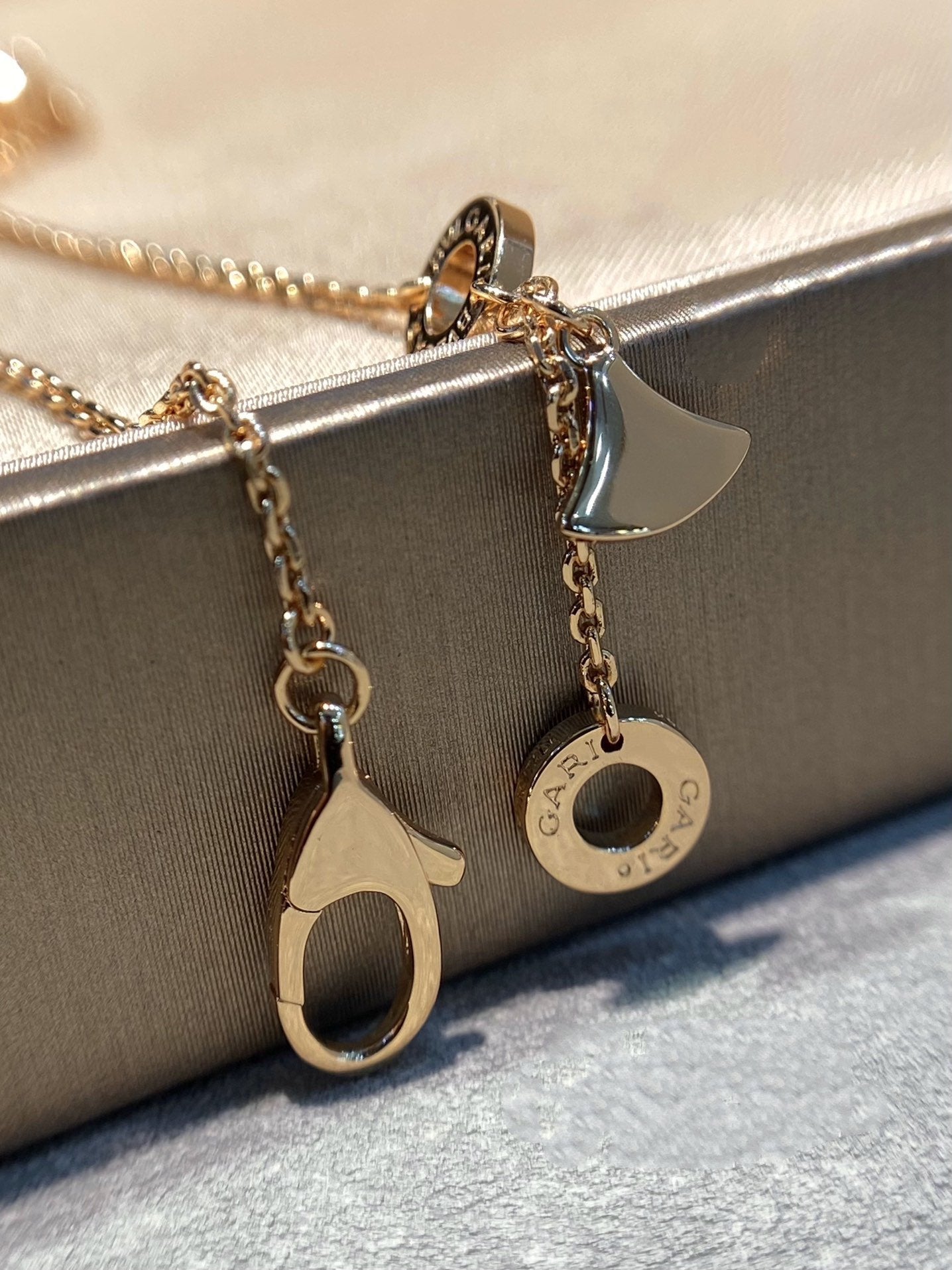 [Kincade Jewelrys]DREAM MOP DIAMOND PAVED PINK GOLD NECKLACE