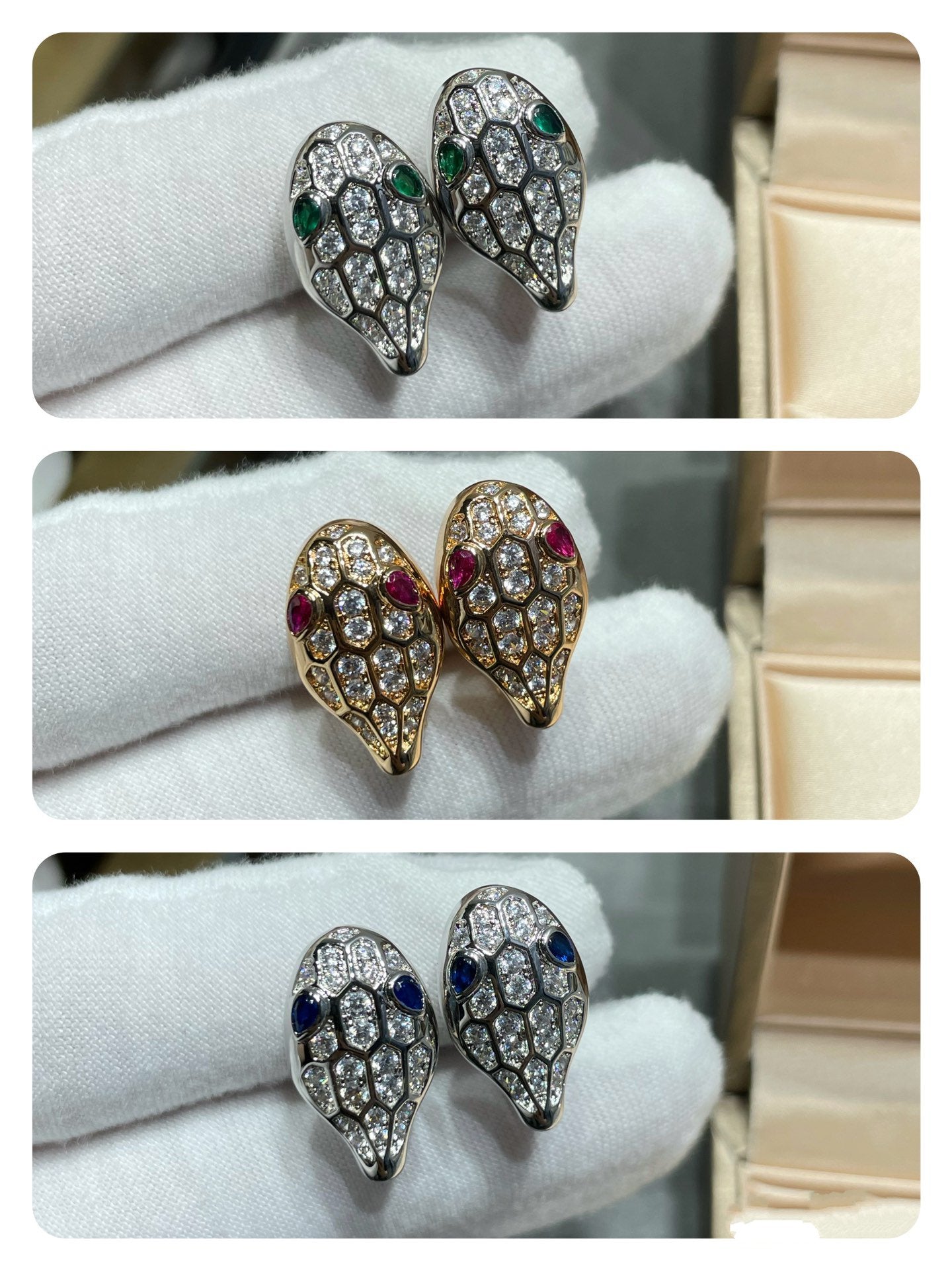 [Kincade Jewelrys]SERPENT DIAMOND STUD EARRINGS