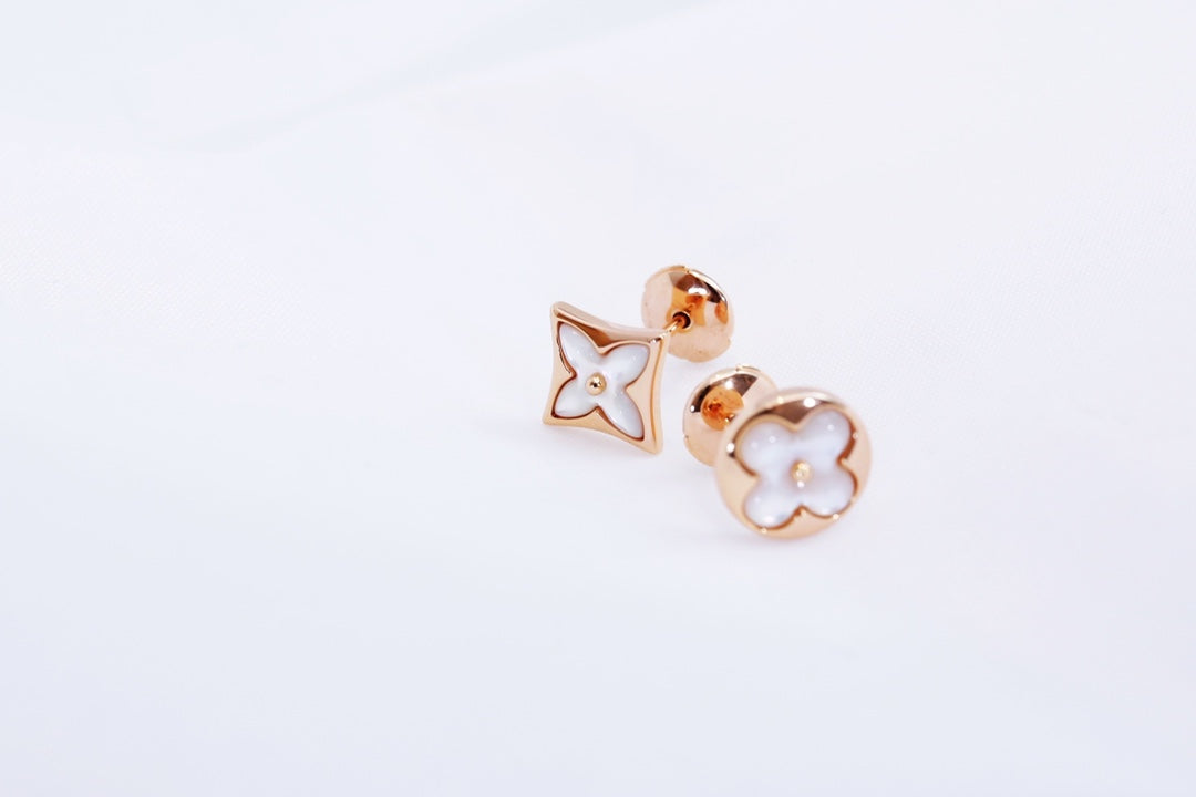 [Kincade Jewelrys]STAR AND SUN PINK GOLD MOP STUD EARRINGS