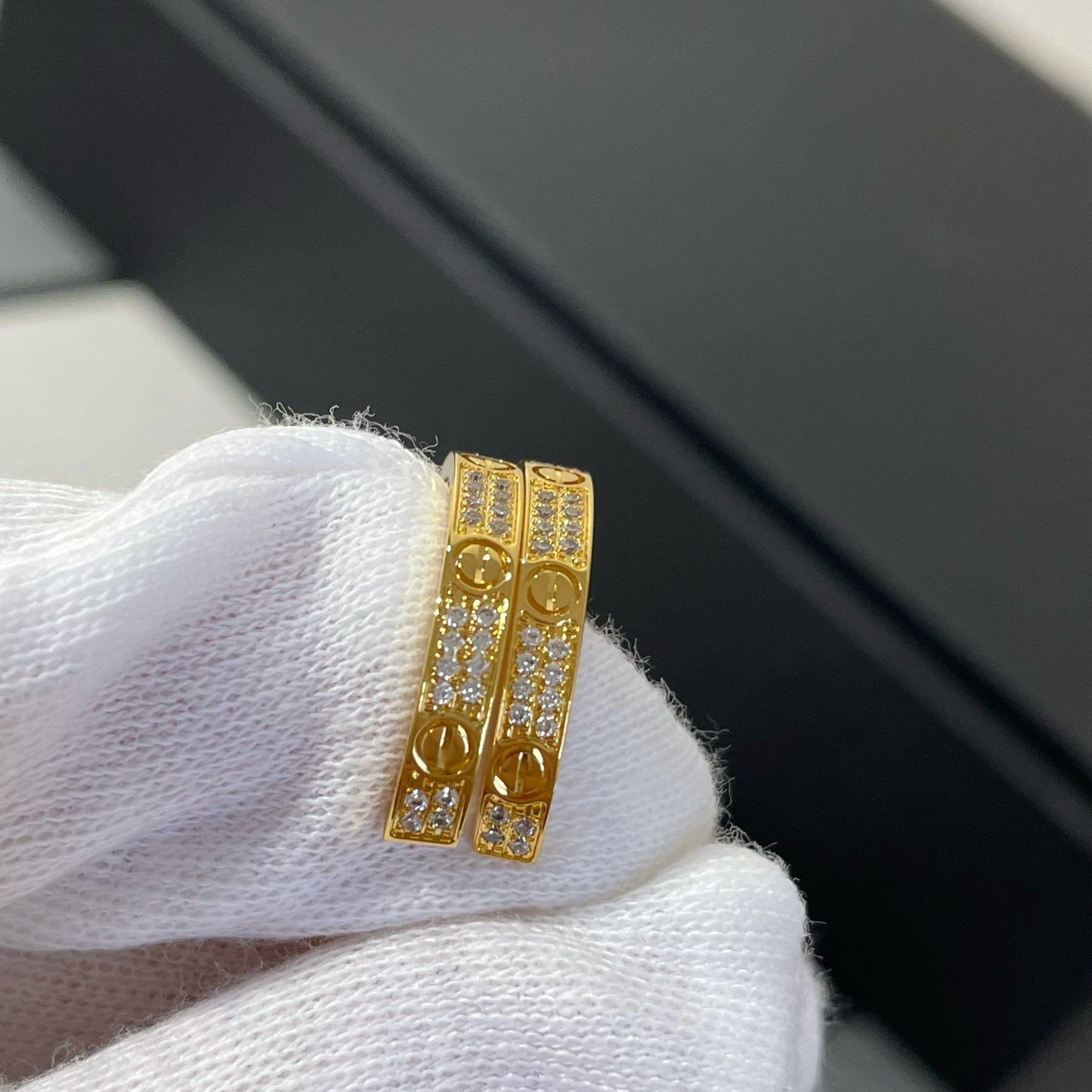 [Kincade Jewelrys]LOVE DIAMOND GOLD HOOP EARRINGS