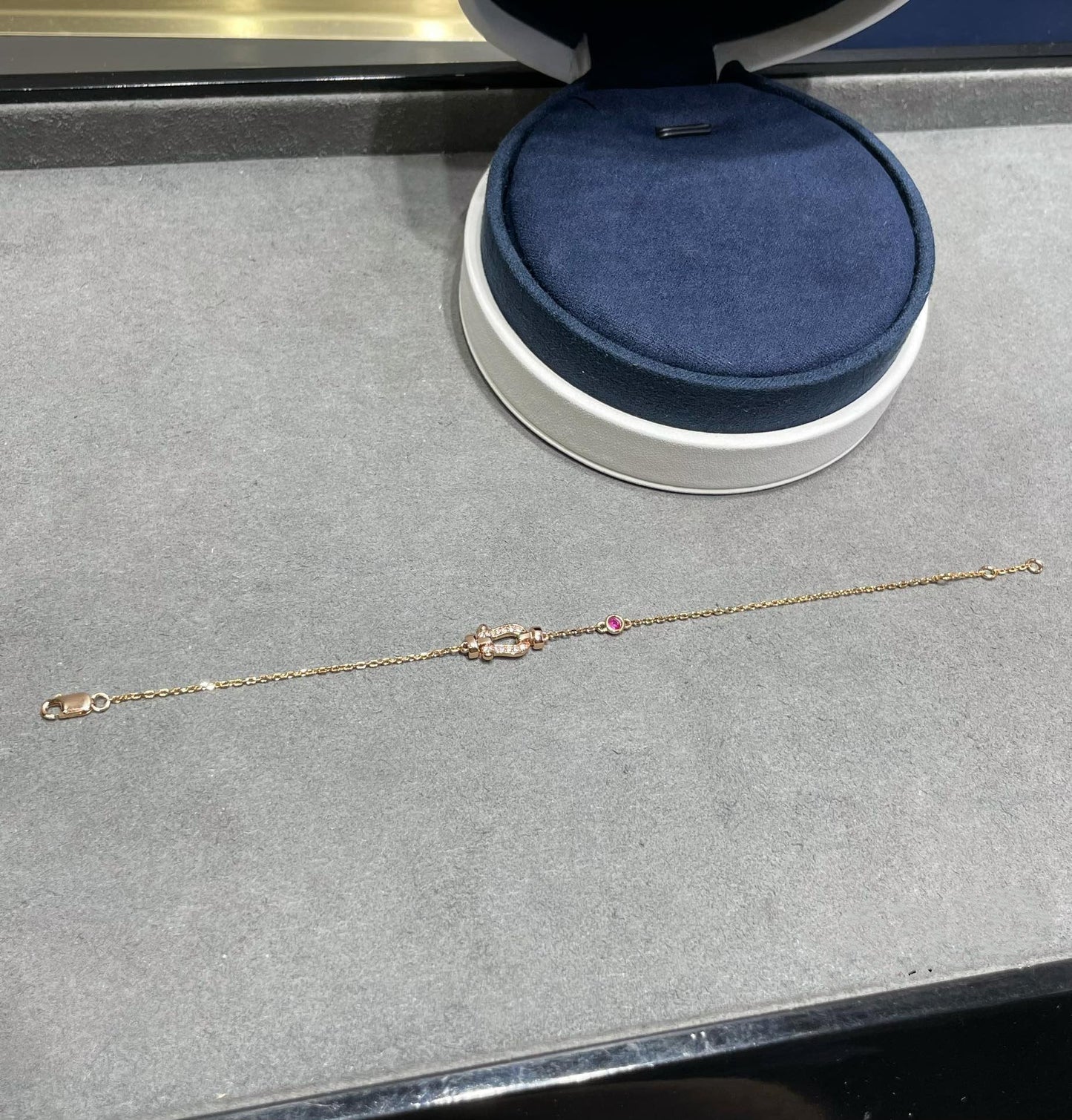 [Kincade Jewelrys]FORCE 10 DIAMOND CHAIN LINK PINK GOLD BRACELET