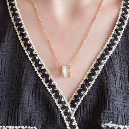 [Kincade Jewelrys]ZERO 1 DIAMOND CERAMIC NECKLACE