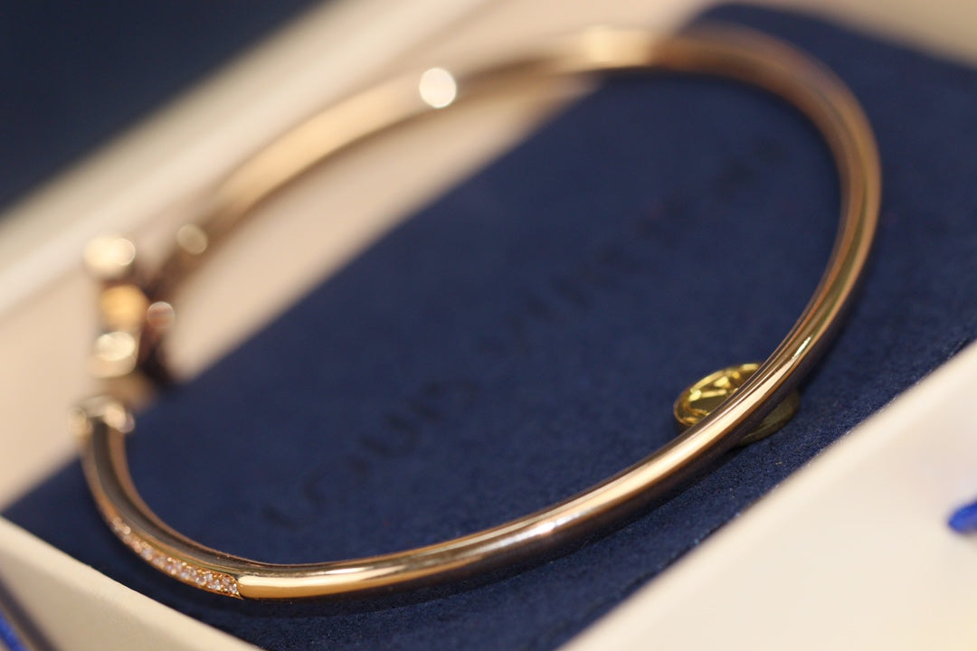 [Kincade Jewelrys]IDYLLE PINK GOLD OPEN BRACELET DIAMOND PAVED