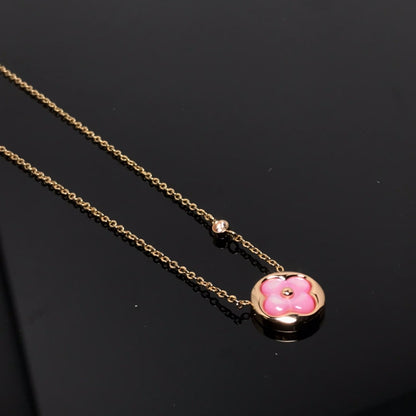 [Kincade Jewelrys]COLOR BLOSSOM PINK MOP SUN GOLD NECKLACE