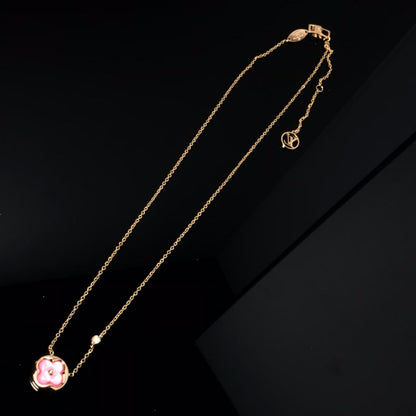 [Kincade Jewelrys]COLOR BLOSSOM PINK MOP SUN GOLD NECKLACE