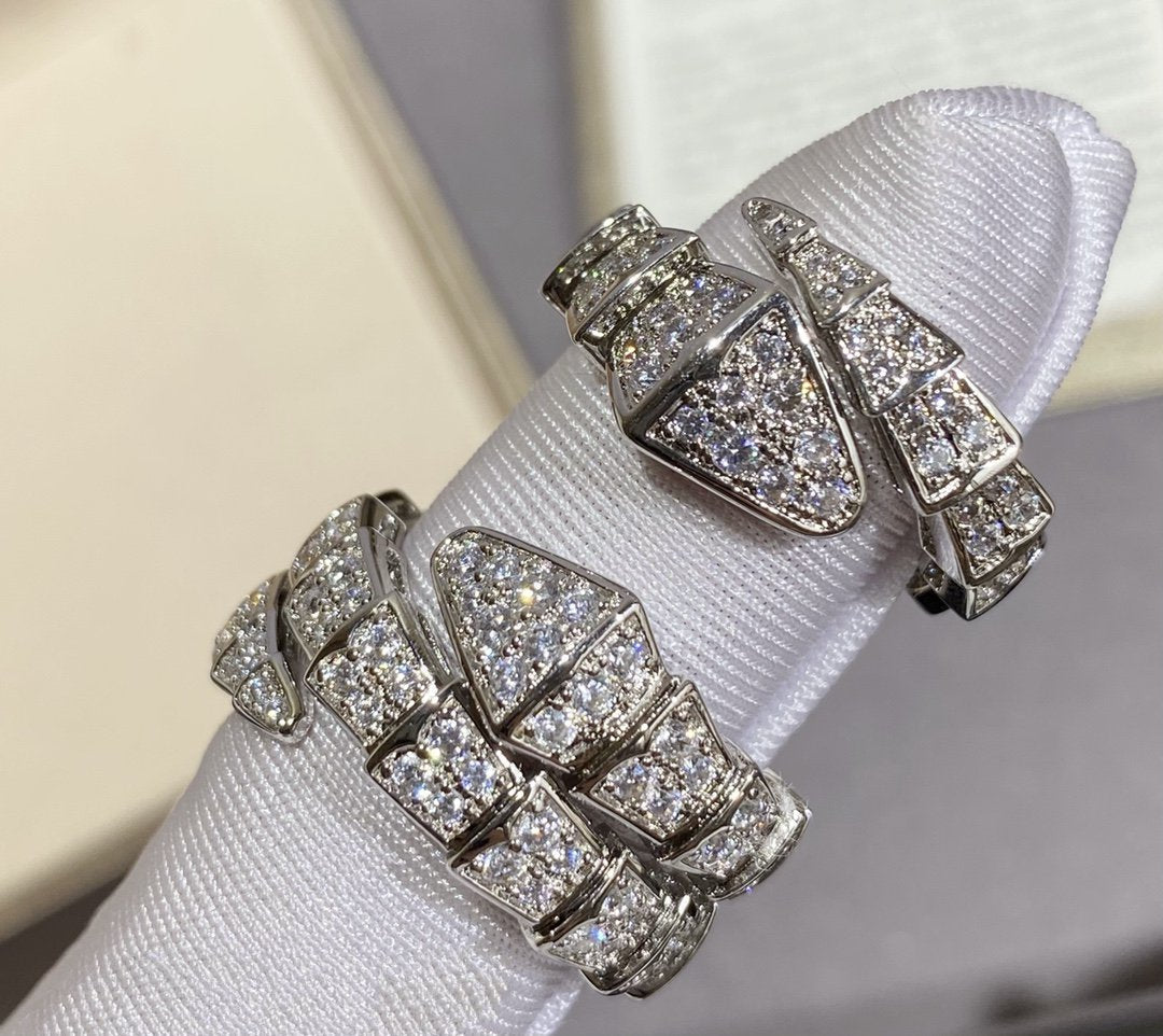 [Kincade Jewelrys]SERPENTI LARGE RING SILVER DIAMOND PAVED