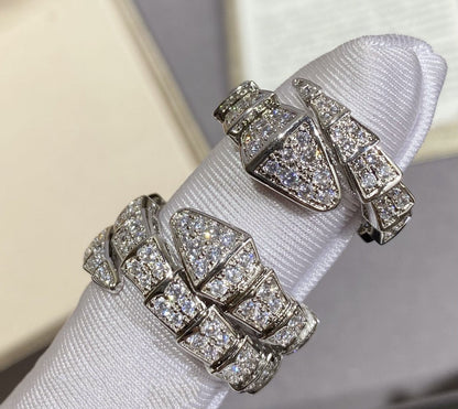 [Kincade Jewelrys]SERPENTI LARGE RING SILVER DIAMOND PAVED