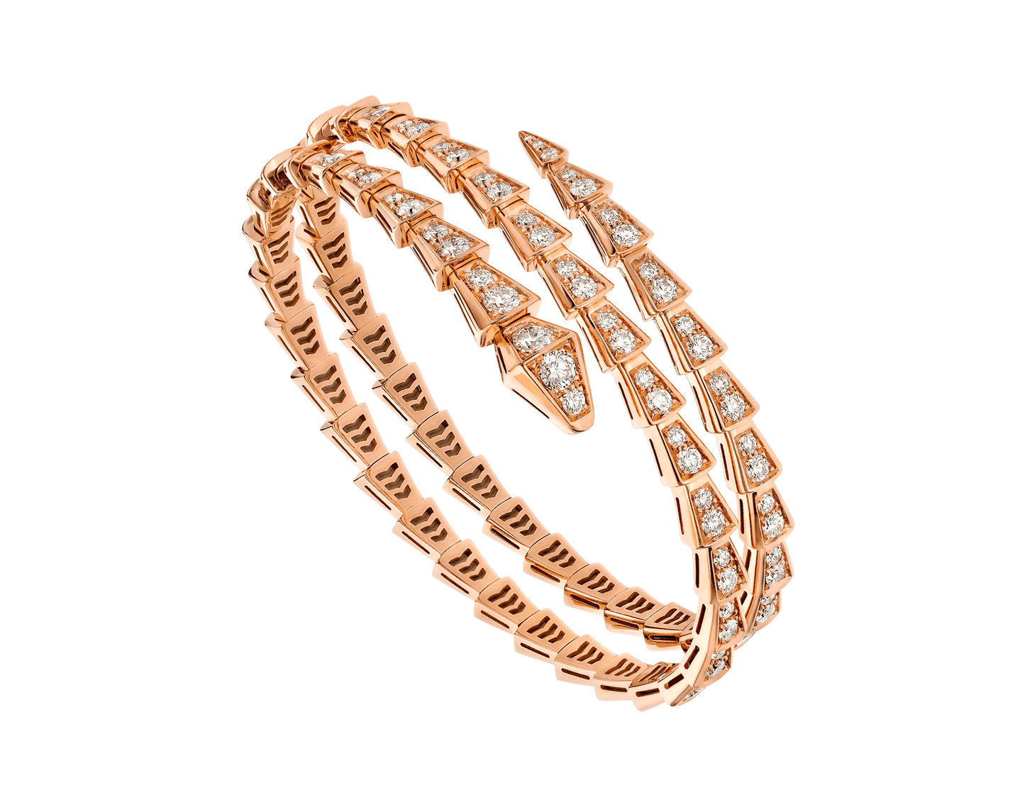 [Kincade Jewelrys]SERPENTI BRACELET PINK GOLD DIAMOND DOUBLE ROW