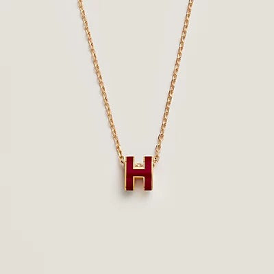 [Kincade Jewelrys]HM CLIC RED ENAMEL GOLD NECKLACE
