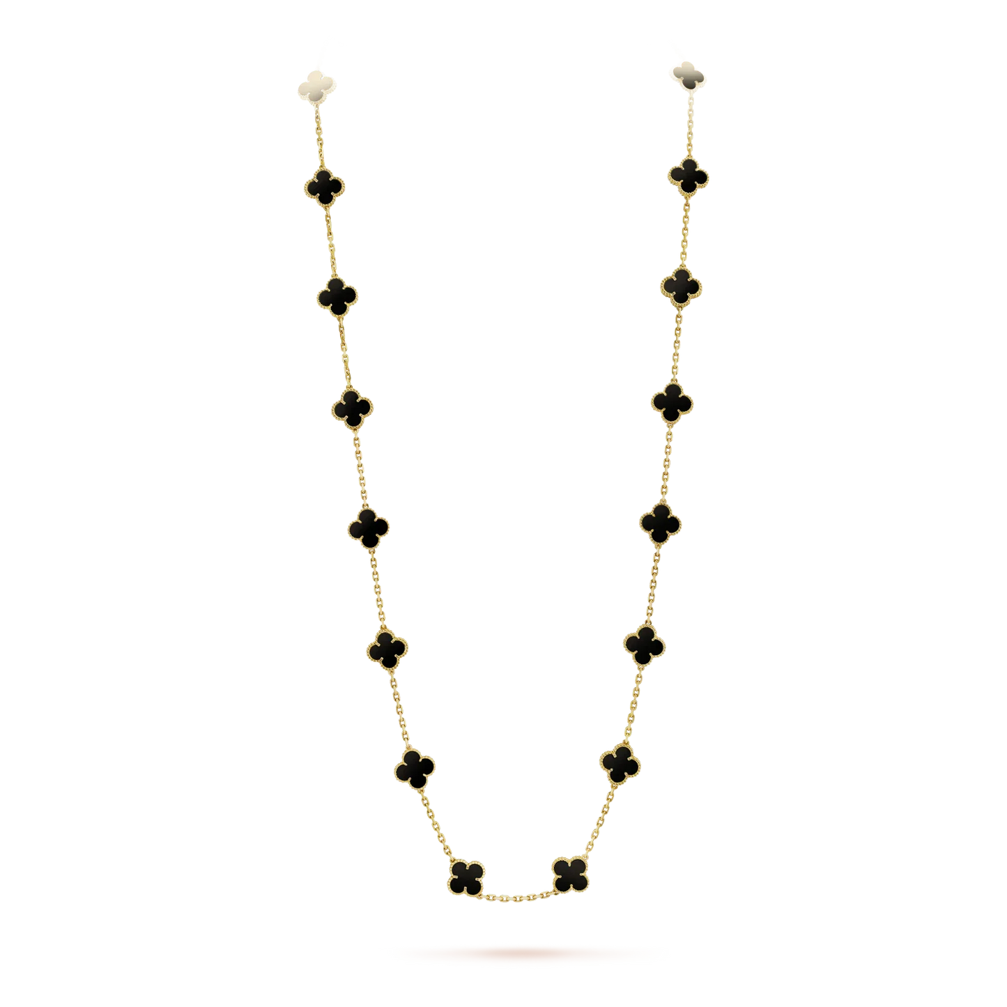[Kincade Jewelrys]CLOVER 20 MOTIFS ONYX NECKLACE