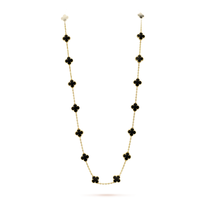 [Kincade Jewelrys]CLOVER 20 MOTIFS ONYX NECKLACE