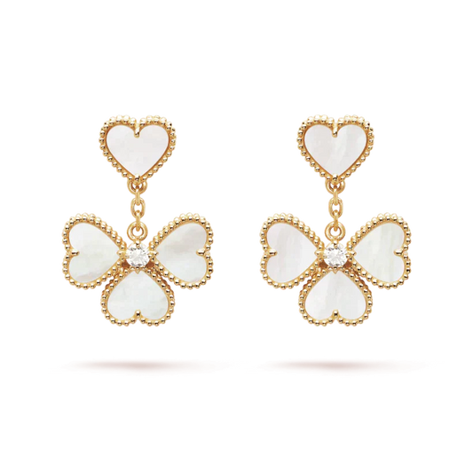[Kincade Jewelrys]CLOVER SWEET WHITE MOP EARRINGS