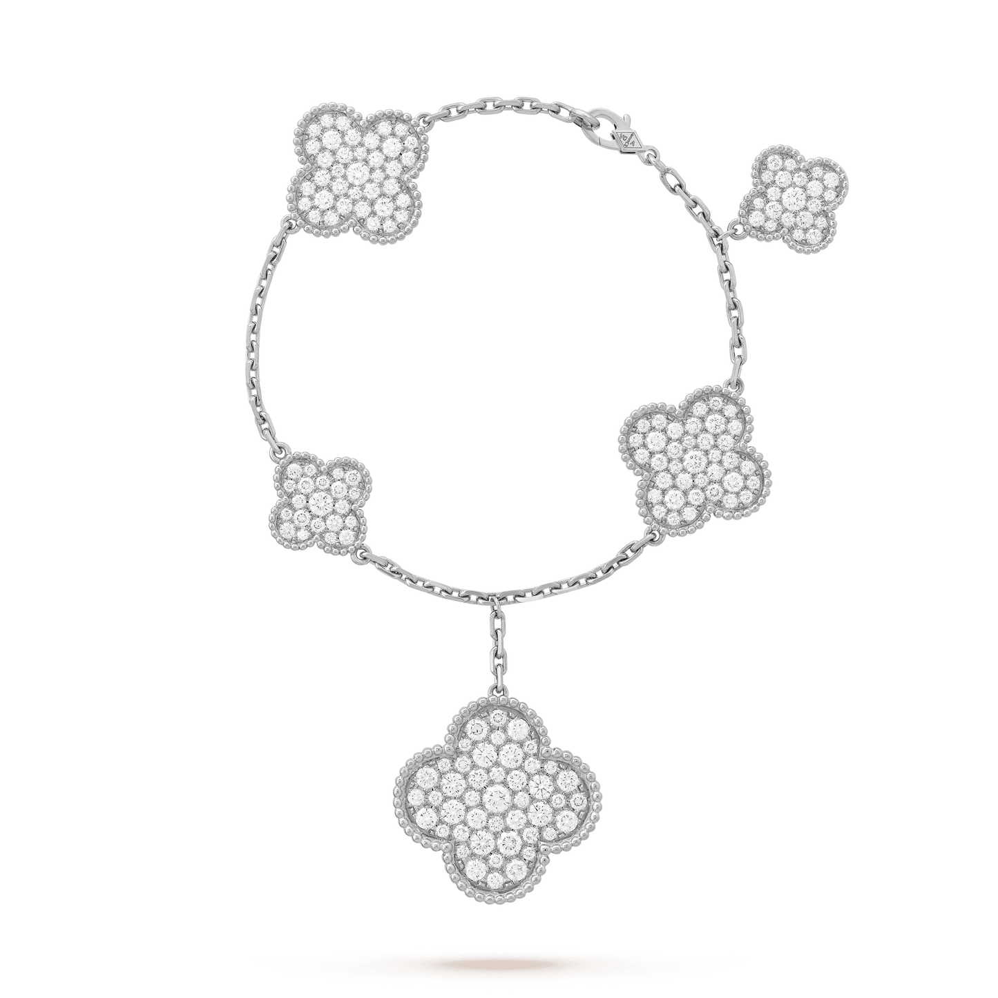 [Kincade Jewelrys]CLOVER 6 MOTIFS SILVER DIAMOND BRACELET