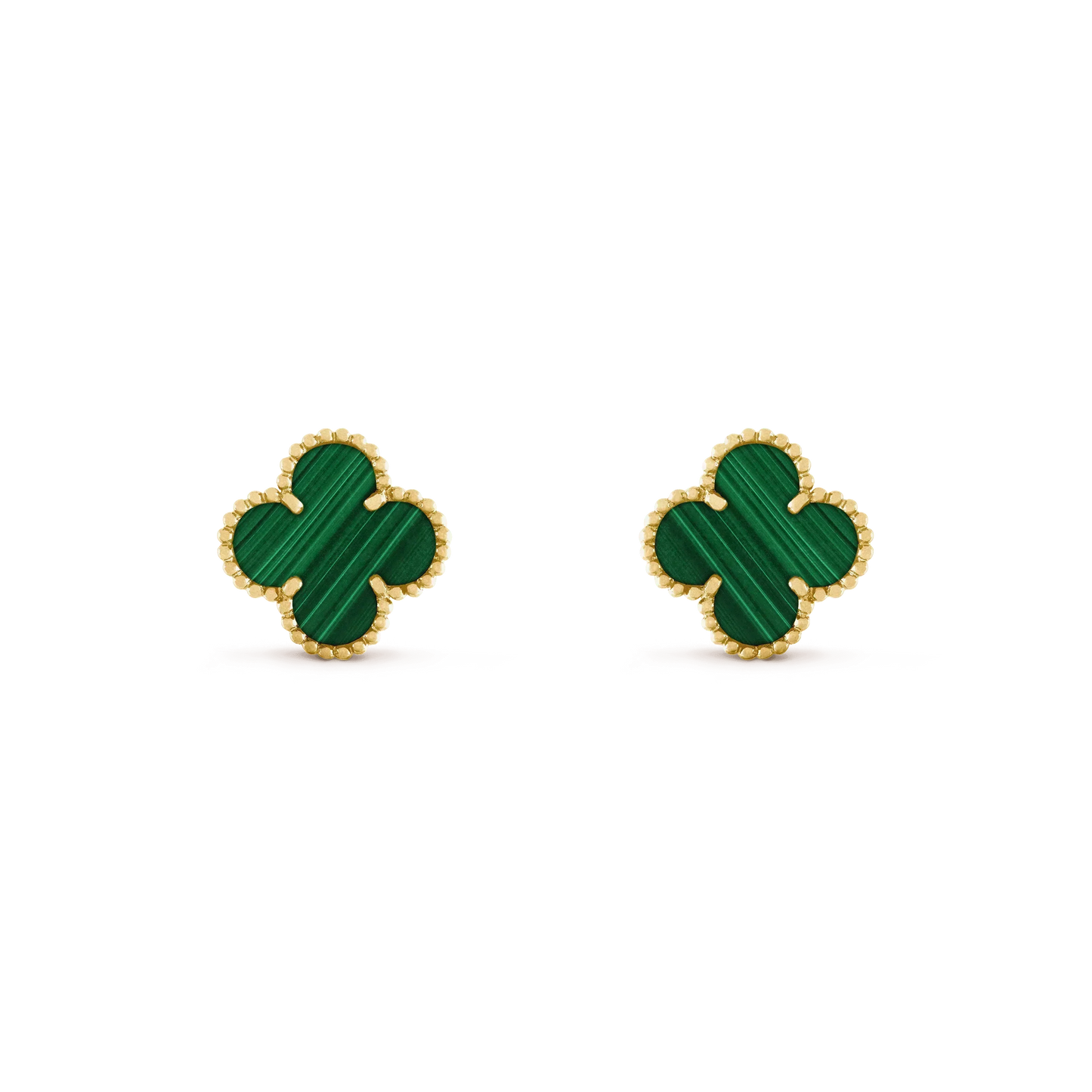 [Kincade Jewelrys]CLOVER MEDIUM 1 MOTIFS MALACHITE  EARRINGS