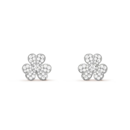 [Kincade Jewelrys]CLOVER COMOS DIAMOND EARRINGS SILVER