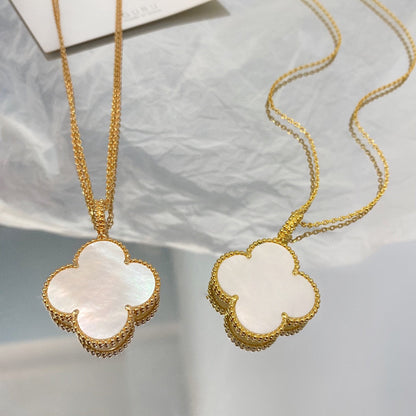 [Kincade Jewelrys]CLOVER 25MM MOP LARGE PENDANT NECKLACE