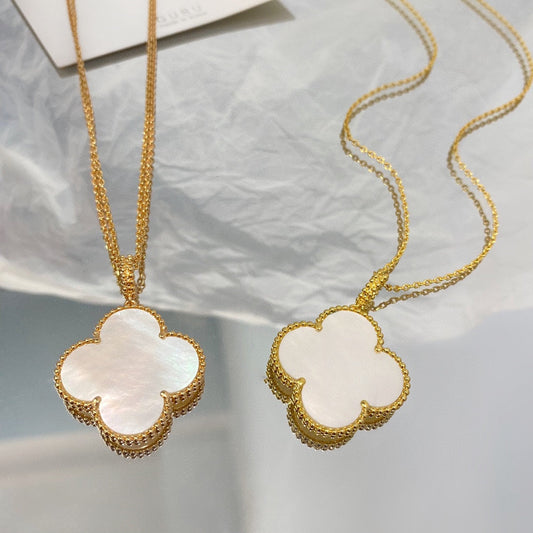 [Kincade Jewelrys]CLOVER 25MM MOP LARGE PENDANT NECKLACE