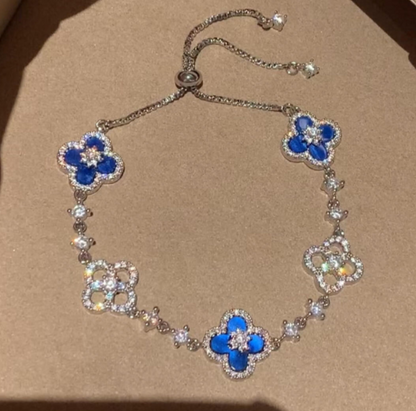 [Kincade Jewelrys]CLOVER 5 MOTIF PINK BLUE RED WHITE BRACELET