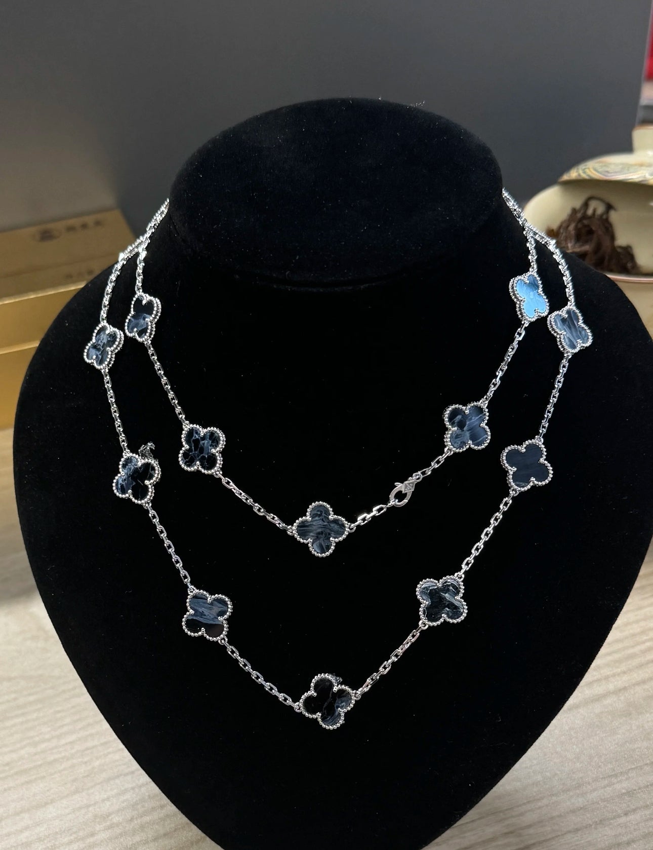 [Kincade Jewelrys]CLOVER 20 MOTIFS BIDE STONE NECKLACE