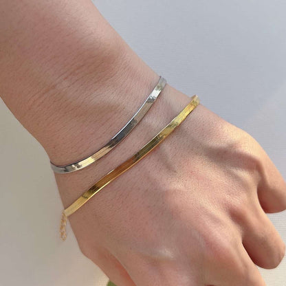 [Kincade Jewelrys]Flat Snake Bone Chain Blade Necklace