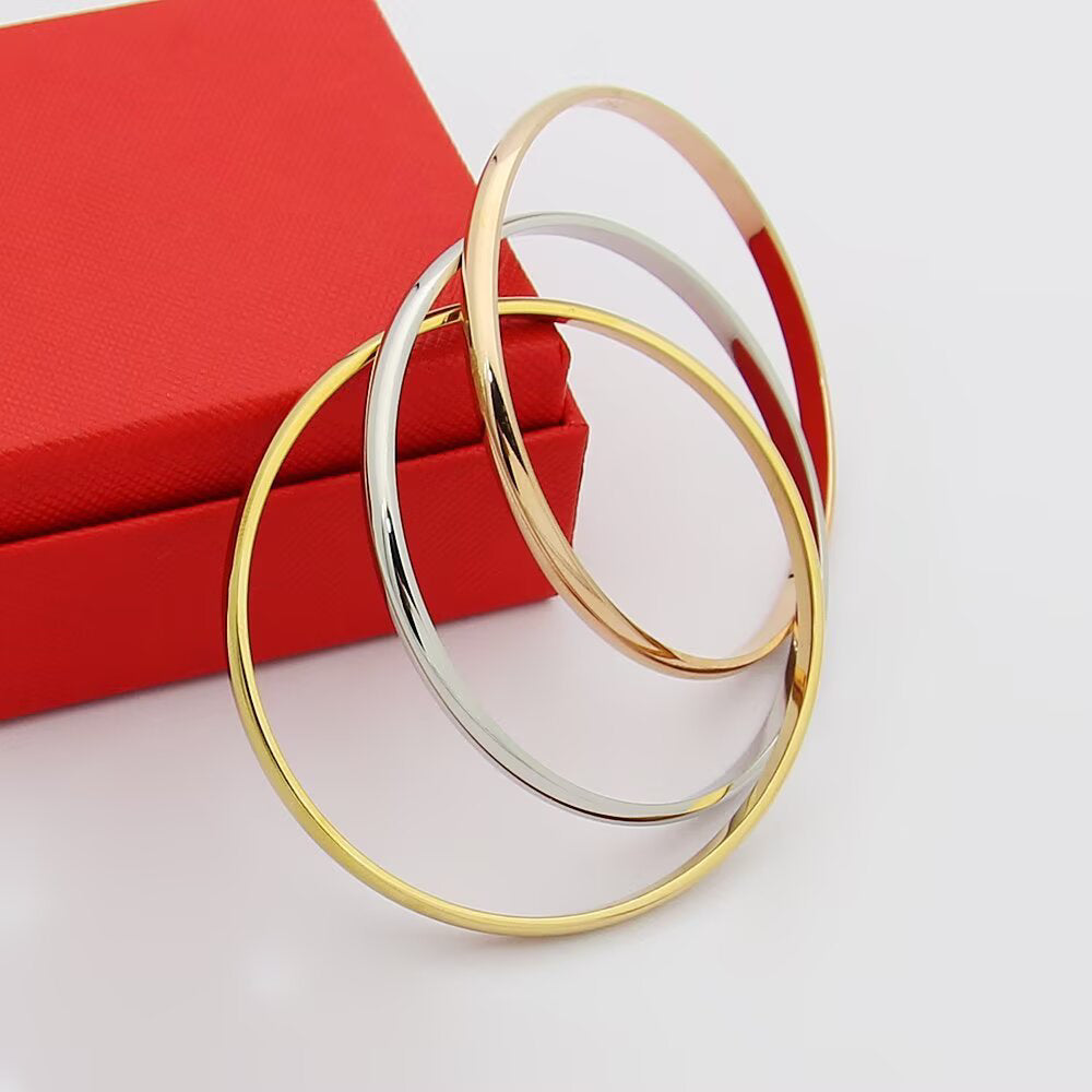 [Kincade Jewelrys]Classic three-ring three-color bracelet