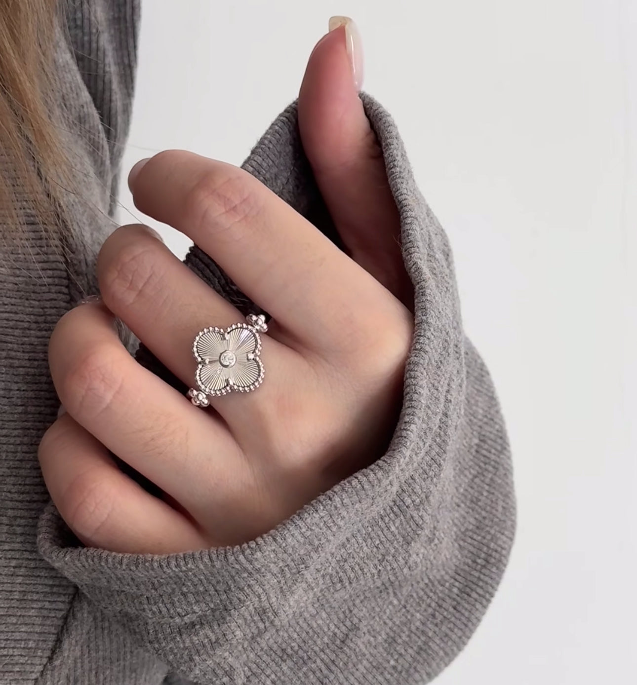 [Kincade Jewelrys]CLOVER RIVERSIBLE SLIVER RING