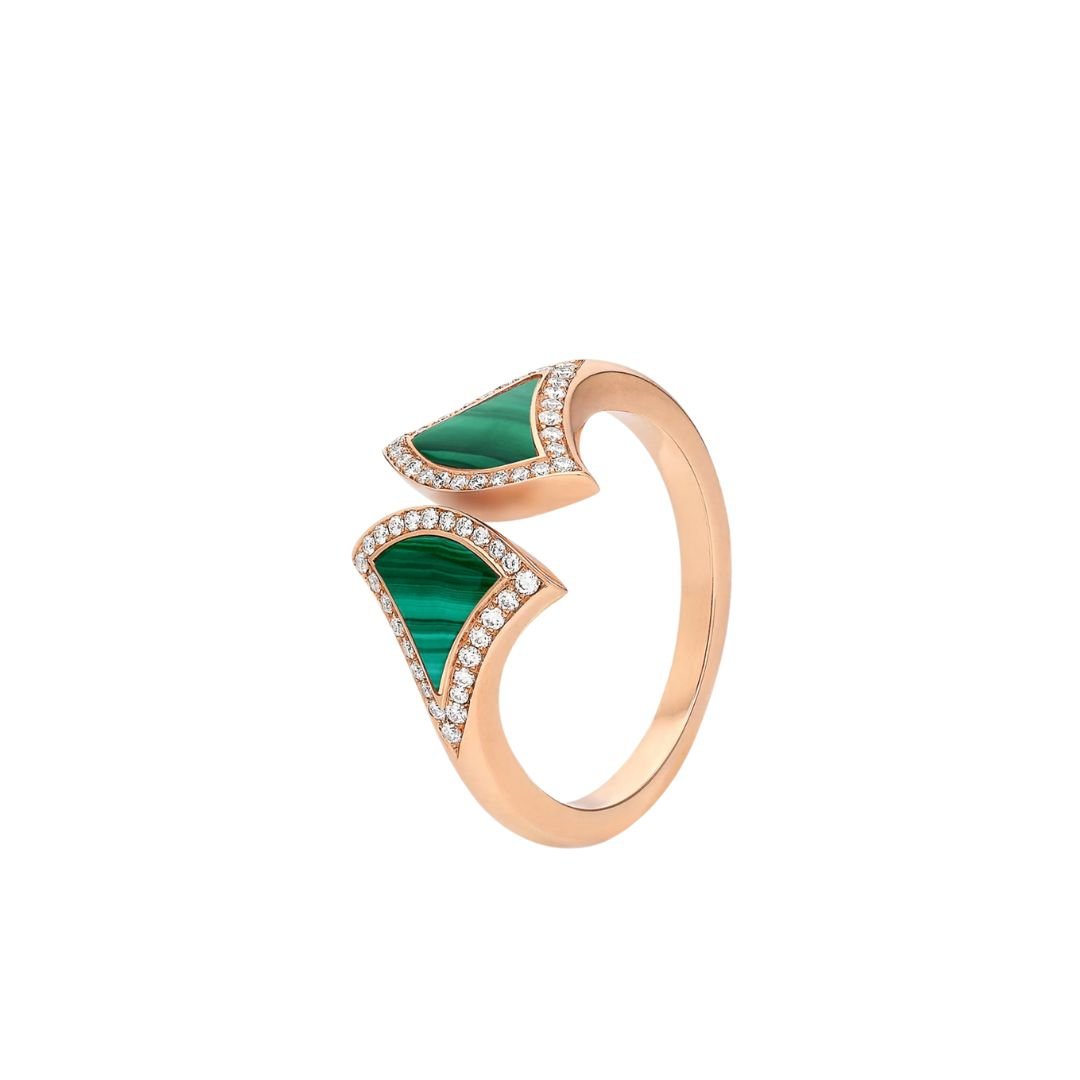[Kincade Jewelrys]DREAM MALACHITE DIAMOND OPEN RING