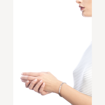 [Kincade Jewelrys]ZERO 1 SPIRAL LOGO SILVER BRACELET